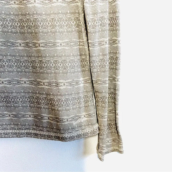 Eddie Bauer Tan & Cream Aztec Print Quarter Zip Sweatshirt Large Women’s - Picture 5 of 13